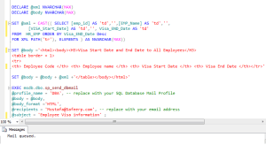Send mail with table format