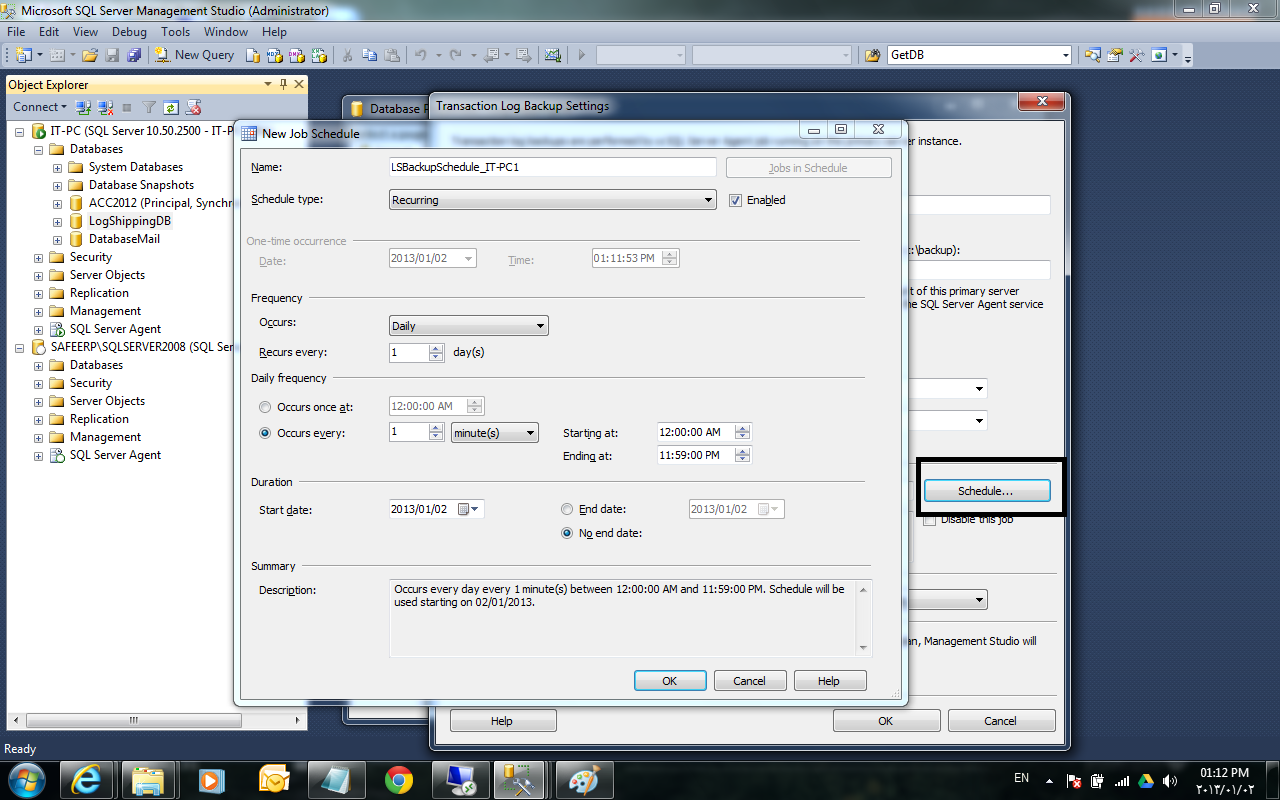 Log Shipping in SQL Server 2008R2 Step by Step – DB Cloud TECH