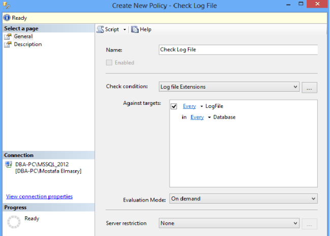 Check log File Policy