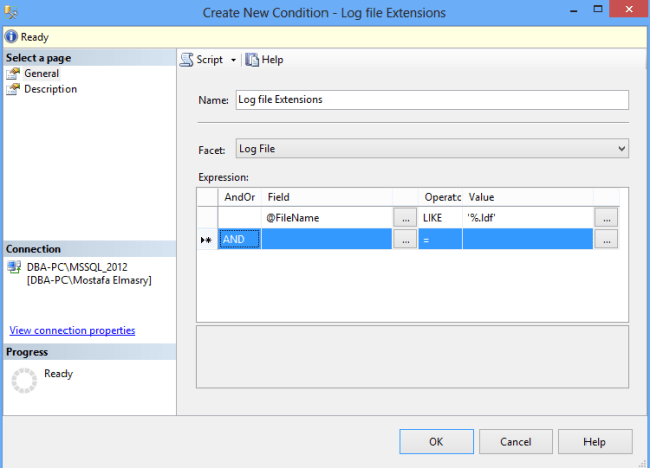 Log File Extensions Conditions